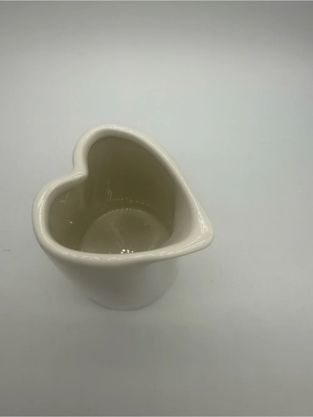 Potter's Studio Heart Shaped Rim Milk Pitcher Creamer Ceramic White Farmhouse